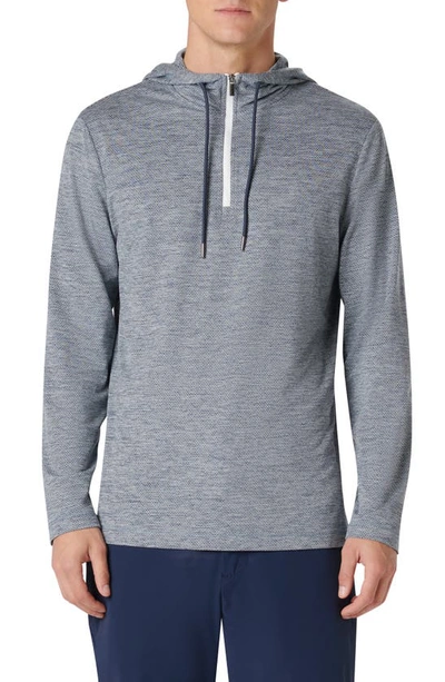 Bugatchi Quarter Zip Performance Hoodie In Navy