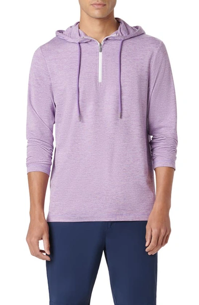 Bugatchi Quarter Zip Performance Hoodie In Orchid