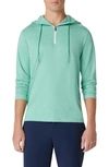 Bugatchi Quarter Zip Performance Hoodie In Menthol
