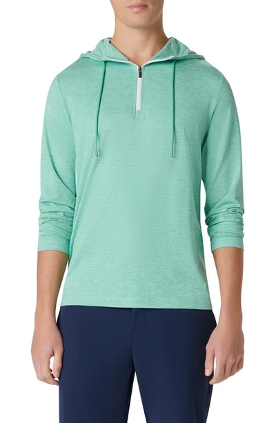 Bugatchi Quarter Zip Performance Hoodie In Menthol