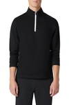 Bugatchi Quarter Zip Pullover In Black