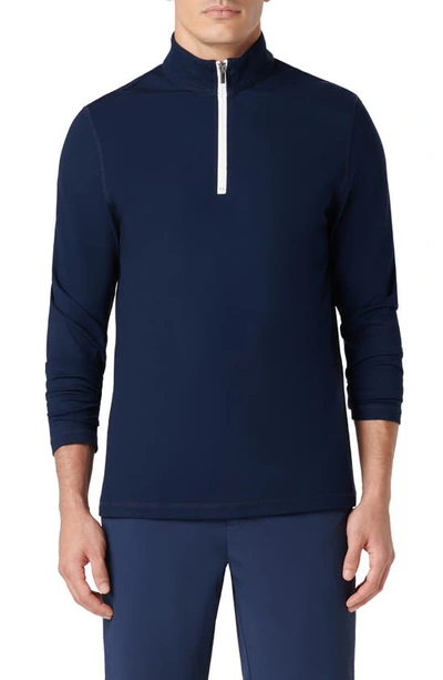 Bugatchi Quarter Zip Pullover In Navy