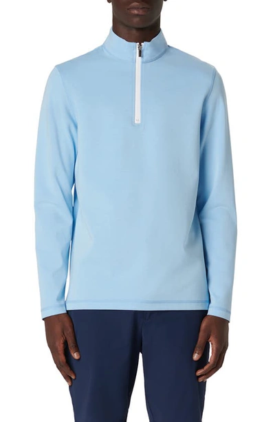 Bugatchi Quarter Zip Pullover In Sky