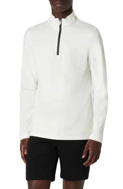 Bugatchi Quarter Zip Pullover In White