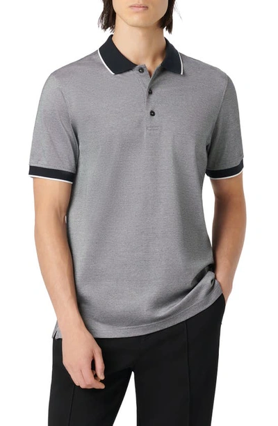 Bugatchi Men's 3-button Cotton Polo Shirt In Black