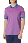 Bugatchi Tipped Piqué Polo In Violet