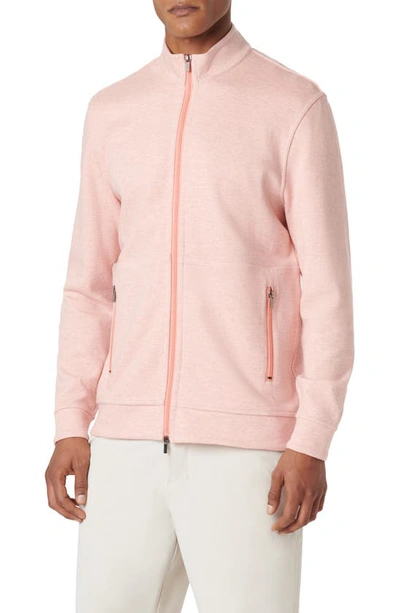 Bugatchi Reversible Knit Jacket In Salmon