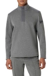 Bugatchi Soft Touch Quarter Zip Pullover In Anthracite