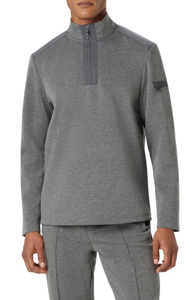 Bugatchi Soft Touch Quarter Zip Pullover In Anthracite