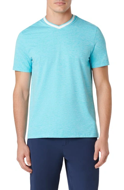 Bugatchi V-neck Performance T-shirt In Aqua