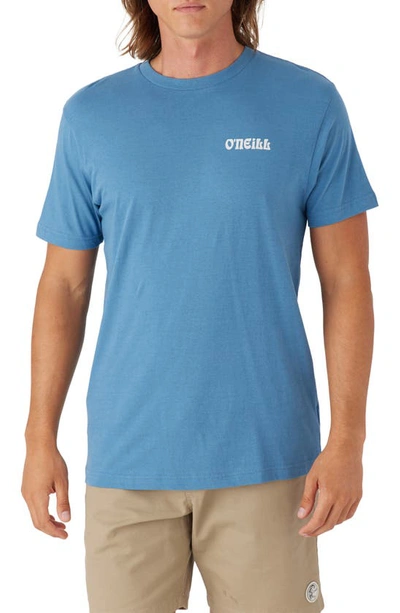 O'neill Side Wave Graphic T-shirt In Copen Blue