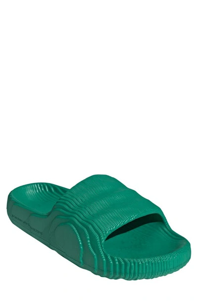Adidas Originals Adilette Sport Slide Sandal In Bold Green/ Bold Green/ Black
