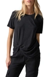 Sanctuary Riptide Twist Hem T-shirt In Black