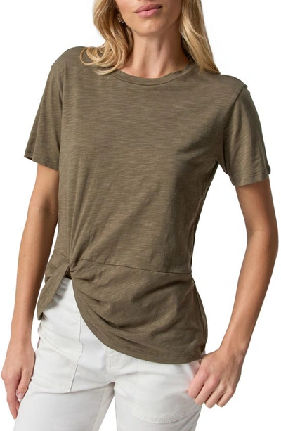 Sanctuary Riptide Twist Hem T-shirt In Burnt Olive