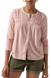Sanctuary You're The One Smocked Button-up Top In Rose Smoke