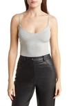 Afrm Ester V-neck Bodysuit In Heather Grey