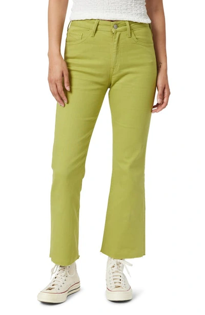 Mavi Jeans Anika High Waist Fray Hem Crop Flare Jeans In Spinach Green Flex Blue