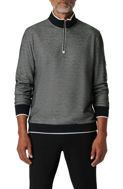 Bugatchi Quarter Zip Pullover In Black