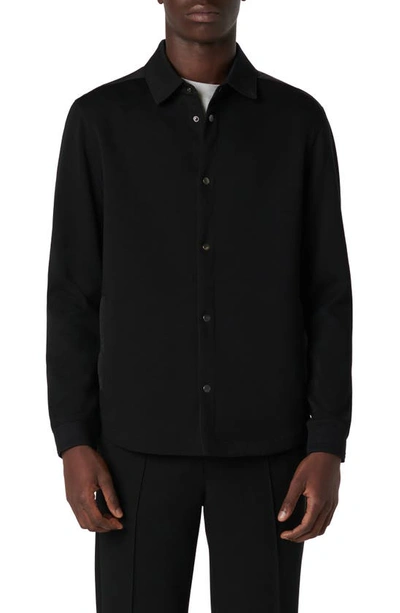 Bugatchi Knit Shirt Jacket In Black