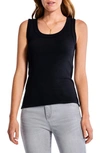 Nic + Zoe Perfect Knit Rib Scoop Neck Tank In Black Onyx