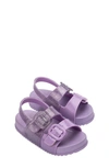 Mini Melissa Kids' Girls Lilac Purple Velcro Sandals In Lilac Glitter