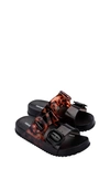 Mini Melissa Girls' Cozy Slides - Toddler, Little Kid, Big Kid In Black/tortoise Shell