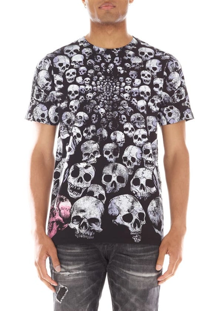 Cult Of Individuality Skull Print Cotton T-shirt In Tie Dye