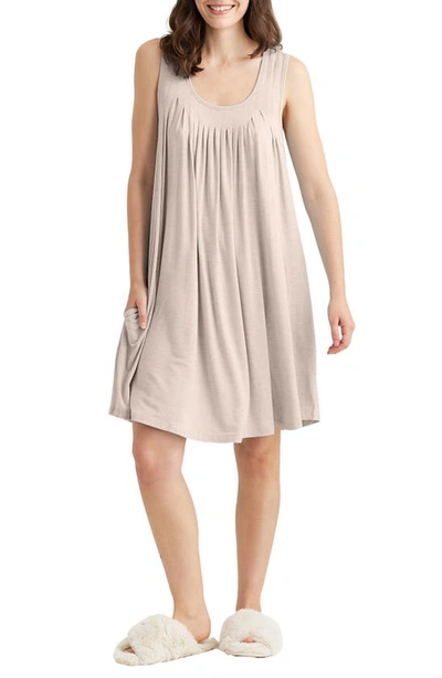 Papinelle Kate Pleated Knit Nightgown In Mushroom