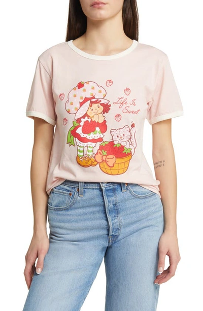 Golden Hour Strawberry Shortcake Life Is Sweet Graphic T-shirt In Lotus/ Marshmallow