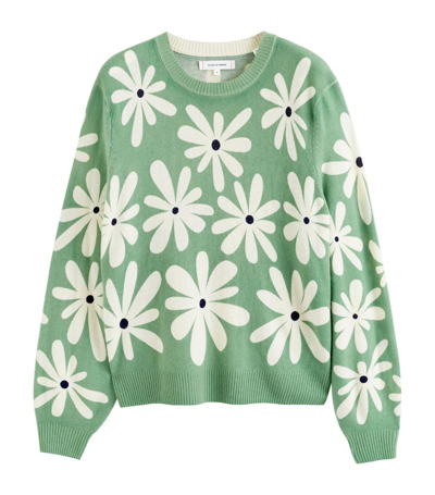 Chinti & Parker Ditsy Daisy Intarsia-knit Jumper In Green