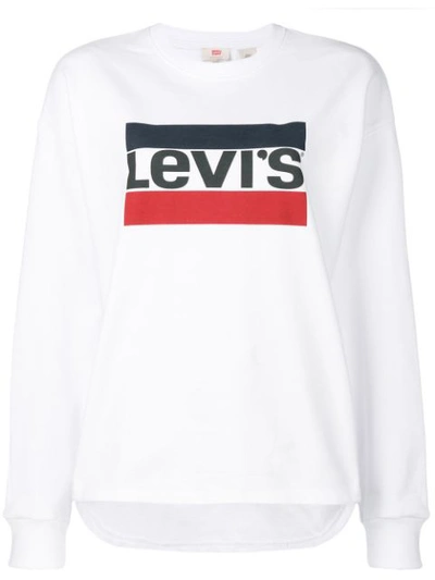 Levi's Graphic Big Sleeve Sweatshirt In White
