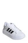 Adidas Originals Grand Platform Sneaker In White/ Black/ Black