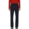 Acne Studios Blue Twill Boot Cut Trousers In Dark Blue