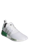 Adidas Originals Nmd R1 Primeblue Sneaker In Ftwr White/ Grey One/ Green