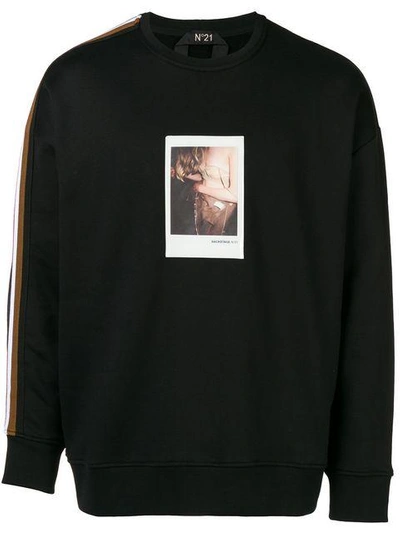 N°21 Polaroid Sweatshirt In Nero