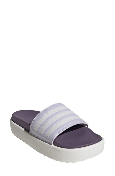 Adidas Originals Adilette Sandal In Dawn/zero Met./violet