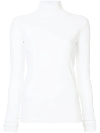 Irene Turtle-neck Fitted Sweater - White