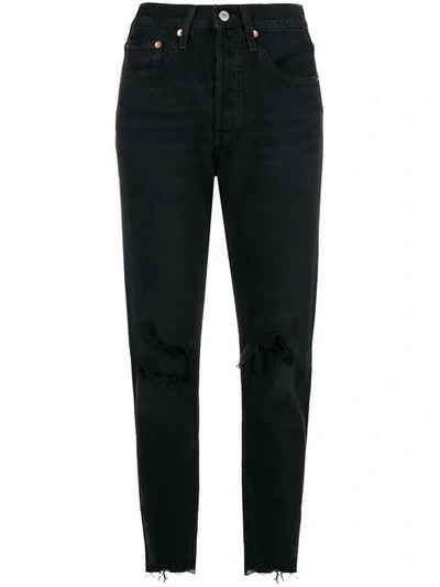 Levi's Distressed Slim-fit Jeans - Black