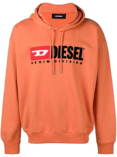 Diesel Logo Print Hoodie - Yellow