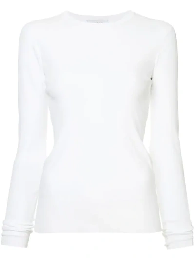 Irene Long-sleeve Fitted Top - White
