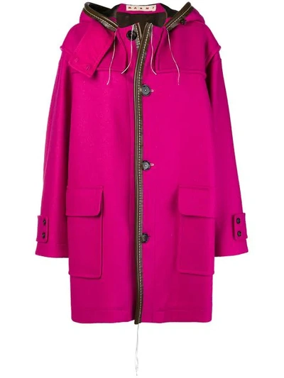Marni Oversized Hooded Coat - Pink
