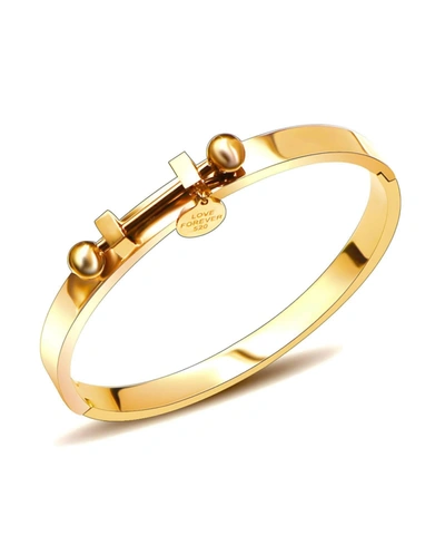 Akalia Waterproof Love Bangle Bracelet In Gold