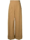 Le Ciel Bleu High-waist Flared Trousers In Brown