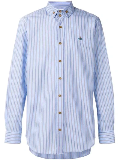 Vivienne Westwood Striped Button-down Shirt In 002f Blue