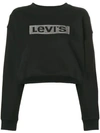 Levi's Logo Cropped Sweatshirt - Black