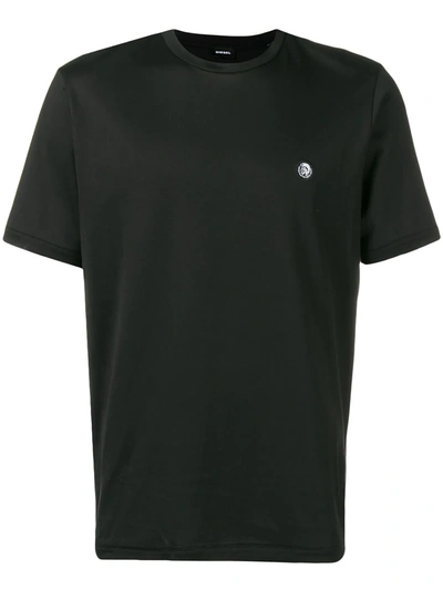 Diesel Embroidered Logo T-shirt In Black