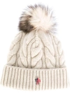 Moncler Grenoble Cable Knit Bobble Hat - White