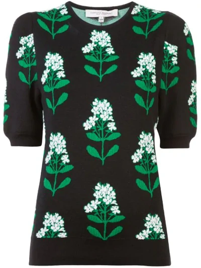 Carolina Herrera Knitted Floral Top - Black