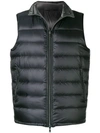 Herno Zipped Padded Gilet In Black