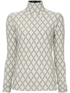 Irene Stitch-detail Turtle Neck Sweater - White